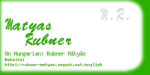 matyas rubner business card